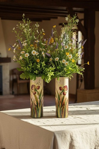Paire vases faïencerie - vases, –