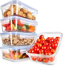 NutriChef 10-Pc Glass Food Storage Containers Set(5 Containers + 5 Locking Lids)
