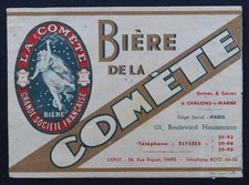 Old Comet Paris Chamlons-sur-Marne Beer Label