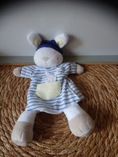 Doudou plat lapin marionnette