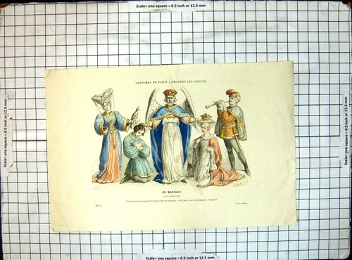 Original old antique print - original,