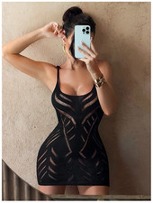 🖤 Mini Robe Résille Ultra