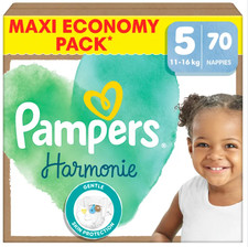 Maxi Pack 70 Couches PAMPERS HARMONIE Taille 5 (11 à 16 KG) Protection Bébé Baby