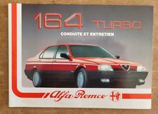 ALFA-ROMEO 164 turbo berline  /  notice conduite et entretien  05-1988
