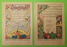 70/ PARTITION PAROLE & CHANSON - Pub KABILINE - Rossignol & Vive la rose - 1950