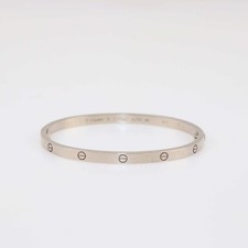 Cartier 18K White Gold Love Small Model Bracelet Size 16