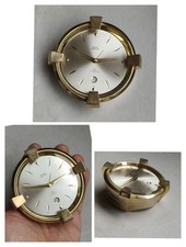 60s SWIZA CALENDAR 8 DAYS RARE TABLE CLOCK WATCH WATCHES TABLE CLOCK 9.5CM