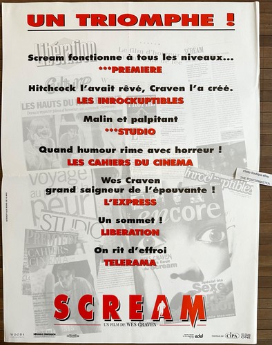 Affiche cinéma scream 40x60cm - affiche,