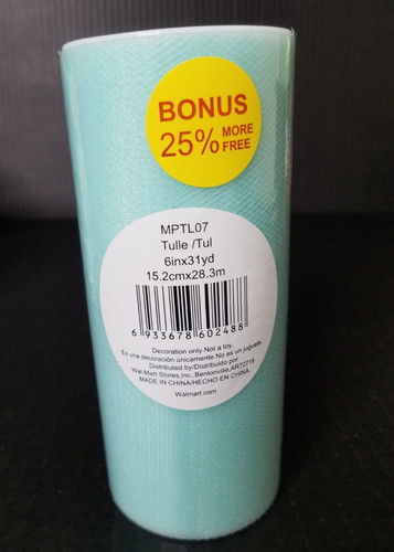 Spool aqua tulle wide x - spool, of