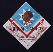 Ancienne étiquette RHUM Tabaco Wathelet Ensival Verviers french label
