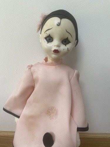 Ancienne poupée pierrot rose - poupée,