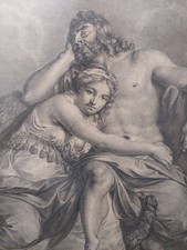 Ancienne gravure JUPITER ENDORMI ds les  BRAS de JUNON par Guillaume Ph. BENOIST