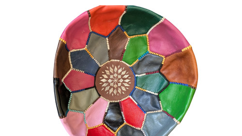 Pouf ottoman cuir marocain - pouf, en