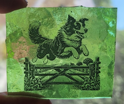 Stained glass border collie - border,