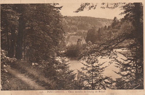 Cpa pont christ - vieux, moulin