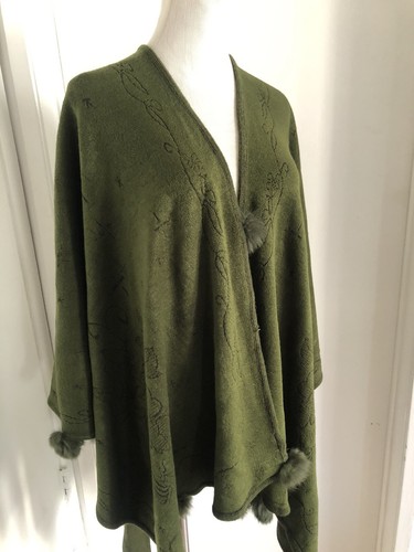 Poncho vintage vert foncé - vintage,
