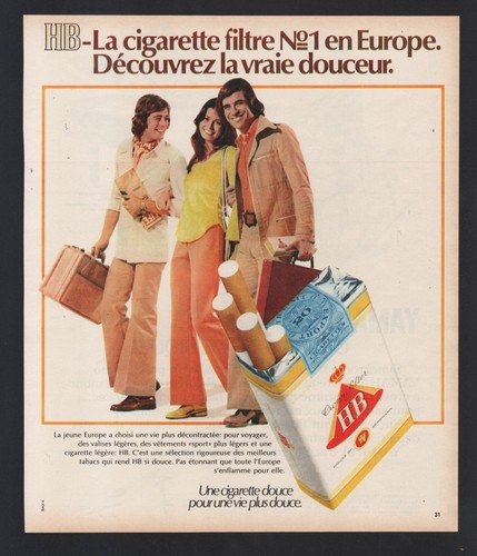 Publicite 1973 cigarettes - publicite, hb