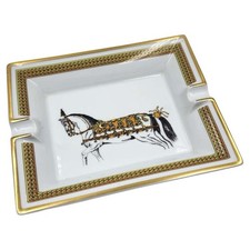 Cendrier en porcelaine Hermes Paris 25 X 16 Cm Très Bon État  Parfait