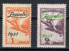 Hongrie 1931 MNH Mi 478-479 Sc C24-C25 Turul , Aigle, Zeppelin I surimprimé **