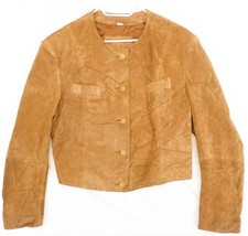 Veste en cuir daim marron