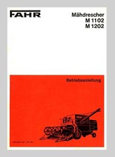 Deutz Fahr Combine Harvester M 1102 M1202 Owners Manual Genuine  