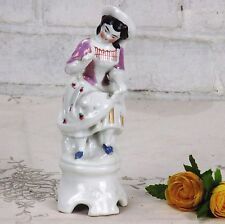 Porcelain Figurine Beautiful Girl One Flower Vase   Vieux Paris Bruxelles