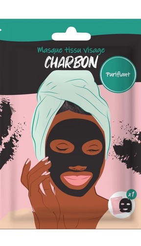 Masque charbon tissu purifiant - tissu,