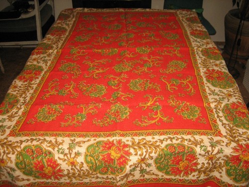 Ancienne nappe toile décor - ancienne,