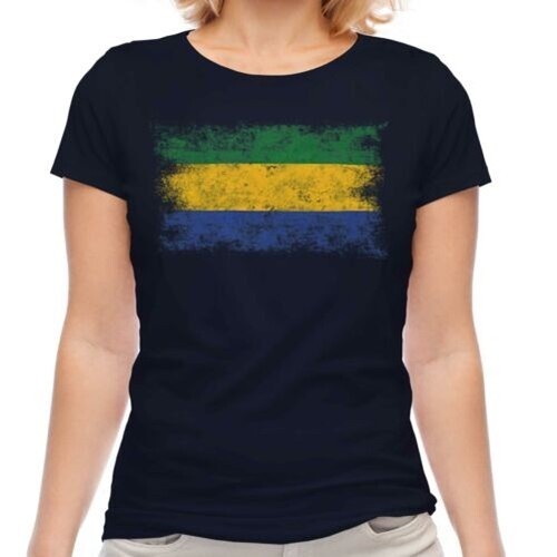 Gabon drapeau délavé femmes - drapeau,