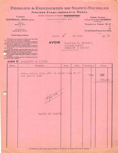 1949 forges fonderies de - fonderies,