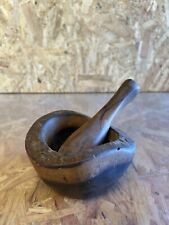 Vintage Antique Small Wooden Mortar With Pestle