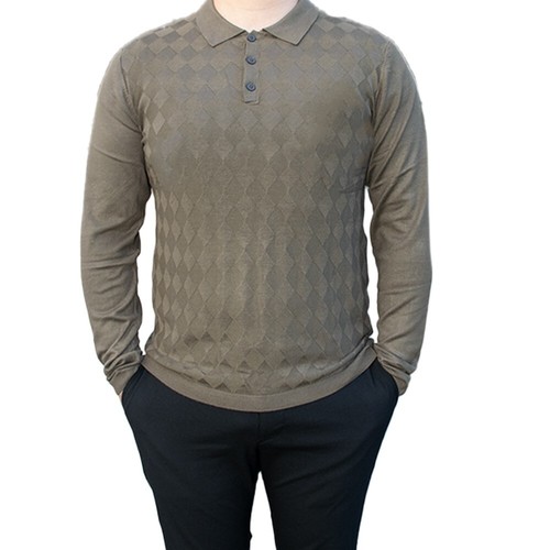 Pull polo maille losange - /,