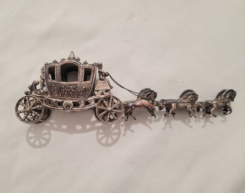 Calèche miniature argent - calèche, en