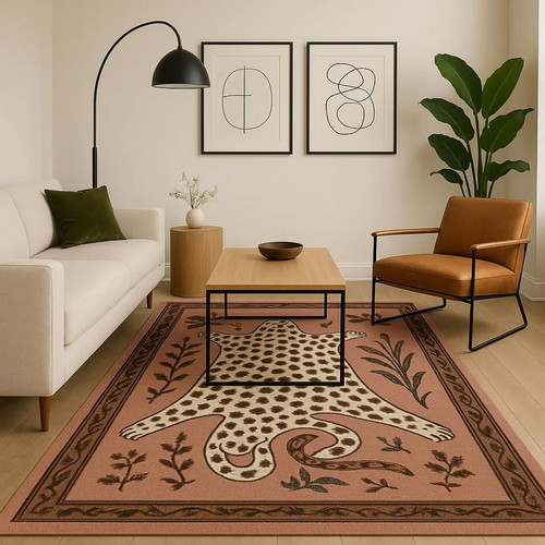 Tapis laine léopard - laine,