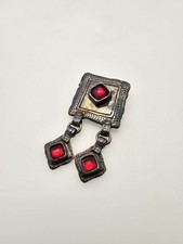 Magnifique ancienne broche bijoux Cyclope Paris style ethnique 