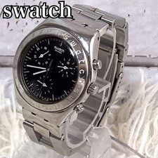 [Extremely Good Condition] Swatch Irony Watch Chronograph Black Dial