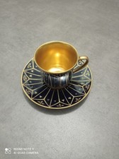 Tasse Et Sous-tasse Porcelaine De Limoges Doré M. Muller