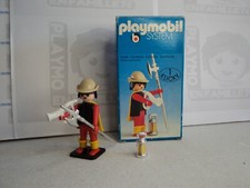 PLAYMOBIL vintage médiéval chevalier garde veilleur nuit set 3378 de 1977 /boite