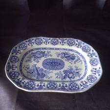 N9 Antique Italian Blue Porcelain Oval Dish SPODE