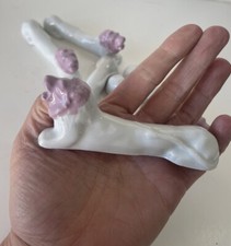 6 PORTE COUTEAUX PORCELAINE BLANCHE PILLIVUYT  TÊTE DE LION ROSE COLLECTION DECO