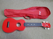 STAGG UKULELE 4 String Red Handmade Ukulele Instrument & Storage Bag EXCELLENT