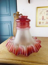 Abat-jour verre rose dégradé