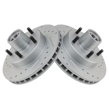 Performance Brake Rotor Drilled & Slotted Coated Front Pair for Chevy