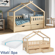 Lit pour enfant VITALISPA, lit cabane DESIGN 80 x 160, barrière, enfants, bois