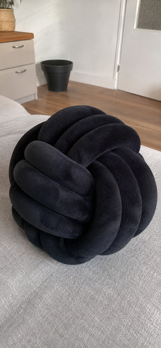 Coussin nœud boule noir - coussin,