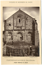 France, Parthenay-le-Vieux, Saint-Pierre Church, Vintage Albu Main Facade