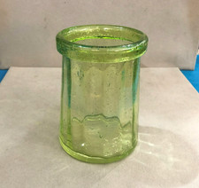 old blown bubble green glass