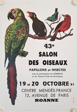 Poster 43rd SALON DES OISEAUX 1991 illustr. ESCAPEE