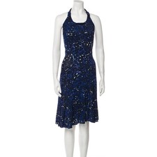 Jean Paul Gaultier Fuzzi Dress Womens Medium Blue Halter Dress Speckled Y2K