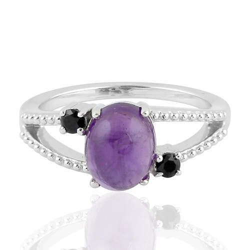 Bague argent 925 améthyste - argent,